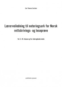 Noteringsark for 3.-10. trinn og videregående skole av Carl Thomas Carlsten (Ukjent)