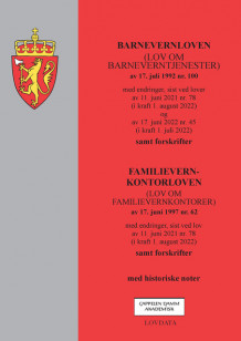 Barnevernloven m/forskrifter og lov om familievernkontorer m/forskrifter (Heftet)