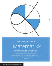 Omslag - Matematikk for økonomi og finans. Oppgaver og løsningsforslag