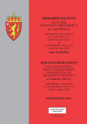 Omslag - Sikkerhetsloven (lov om nasjonal sikkerhet) m/forskrifter og EOS-kontrolloven
