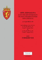 Omslag - Opplæringslova (lov om grunnskoleopplæringa og den vidaregåande opplæringa) m/forskrifter