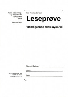 Leseprøve vidaregåande skole nynorsk av Carl Thomas Carlsten (Heftet)
